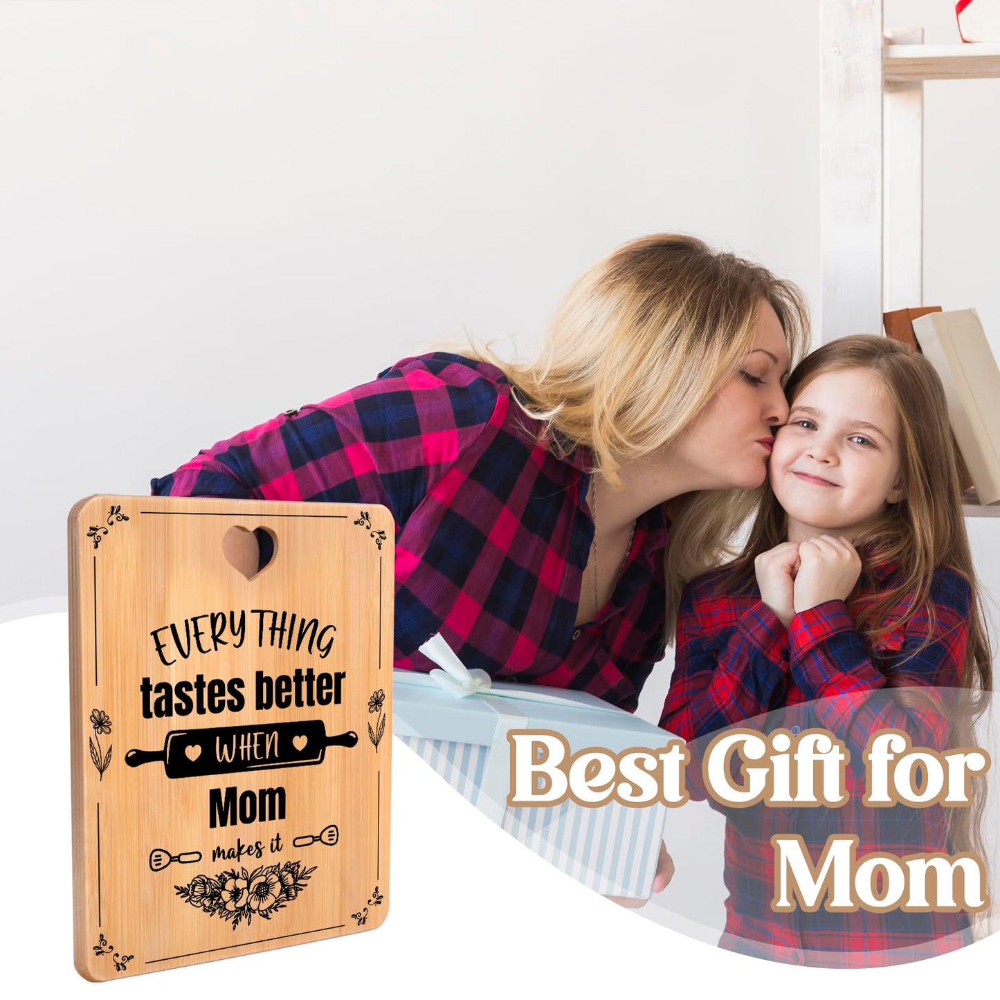 Mom Birthday Gifts, Birthday Gifts for Mom on Her Birthday - Engraved Bamboo Cutting Board - Mom Gifts from Daughters Son, Mothers Day Gifts for Mom