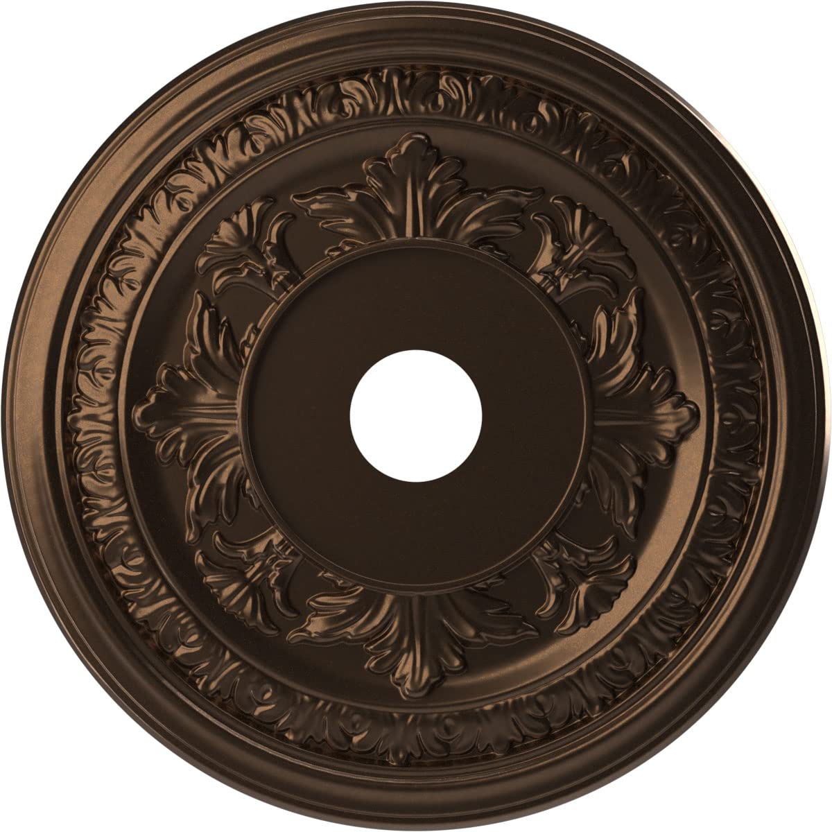 Ekena Millwork Cmp22Bacab Baltimore Thermoformed Pvc Ceiling Medallion (Fits Canopies Up To 7 3/4), 22Od X 3 1/2Id X 1P, Metalli