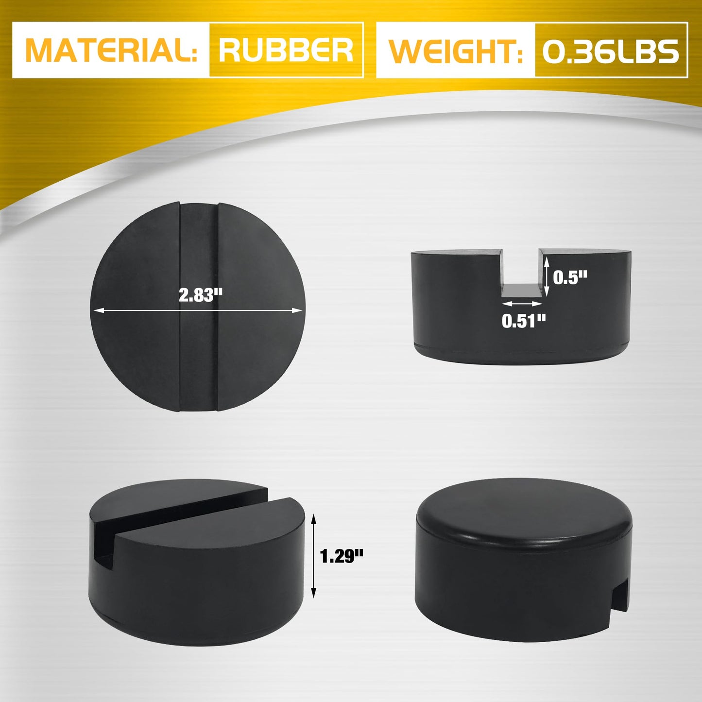 TONDA Jack Pads, Universal Rubber Rail Pinch Weld Protector, Slotted Adapter for Jack Stand and Floor Jack