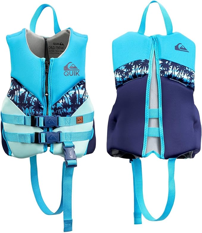 Quiksilver Kids Life Vest and ROXY Youth Life Vest, USCG Approved PFD for Pool, Beach, Lake, Kayaking, Boating, Fishing