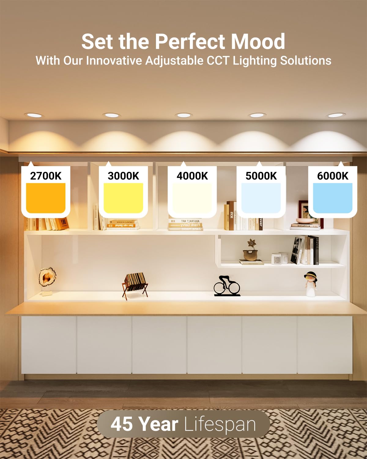 Sunco 24 Pack 6 Inch LED Recessed Light, Ceiling Canless Recessed Lights, Baffle Trim, 850 LM, 14W, Selectable CCT 2700K/3000K/4000K/5000K/6000K, Dimmable with Junction Box
