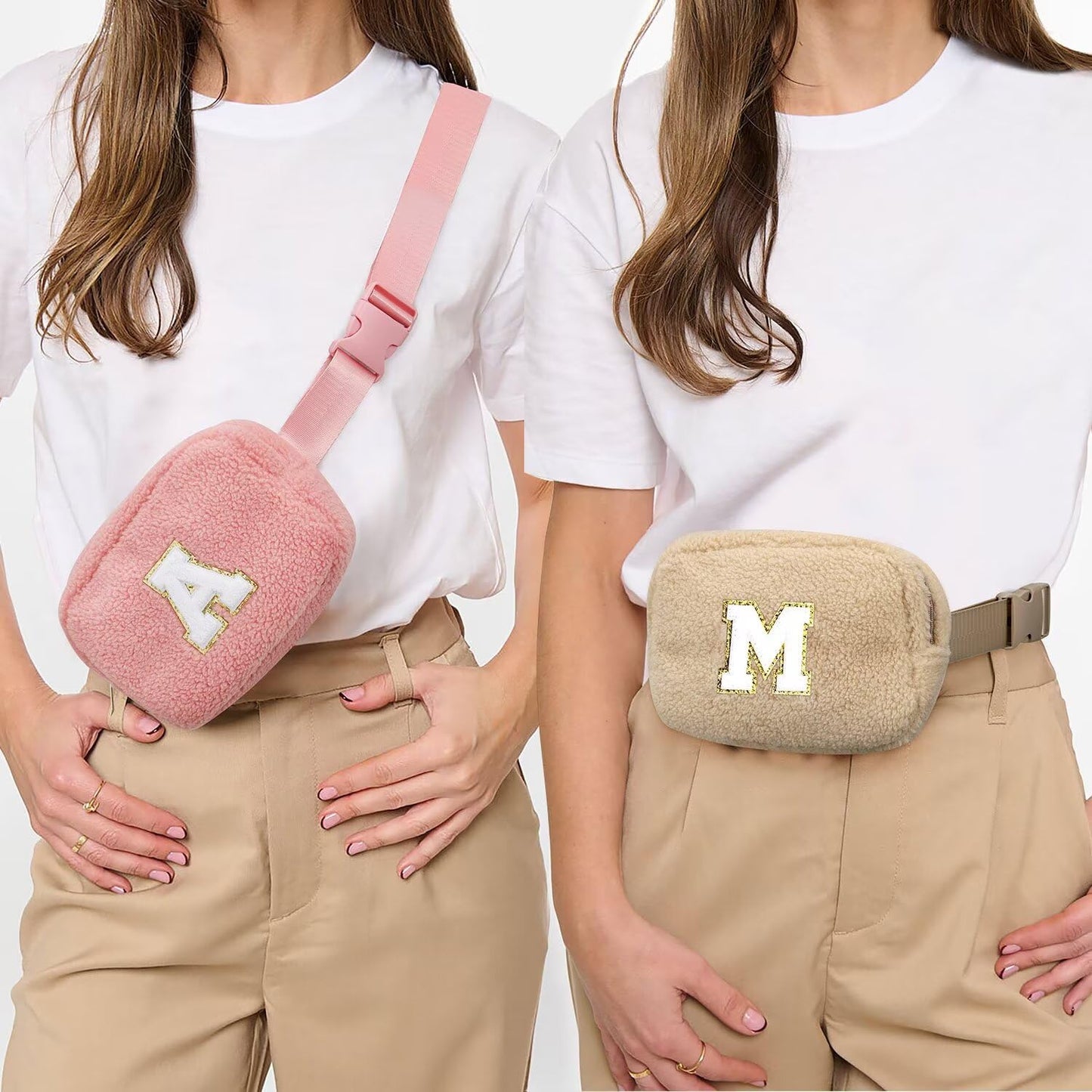 YOOLIFE Thank You Gifts for Women - Birthday Gifts for Women, Personalized Gifts for Women Mom Freind Sister Teacher Girlfriend Wife Her, Initial Belt Bag Crossbody Bags O, Small, Pink