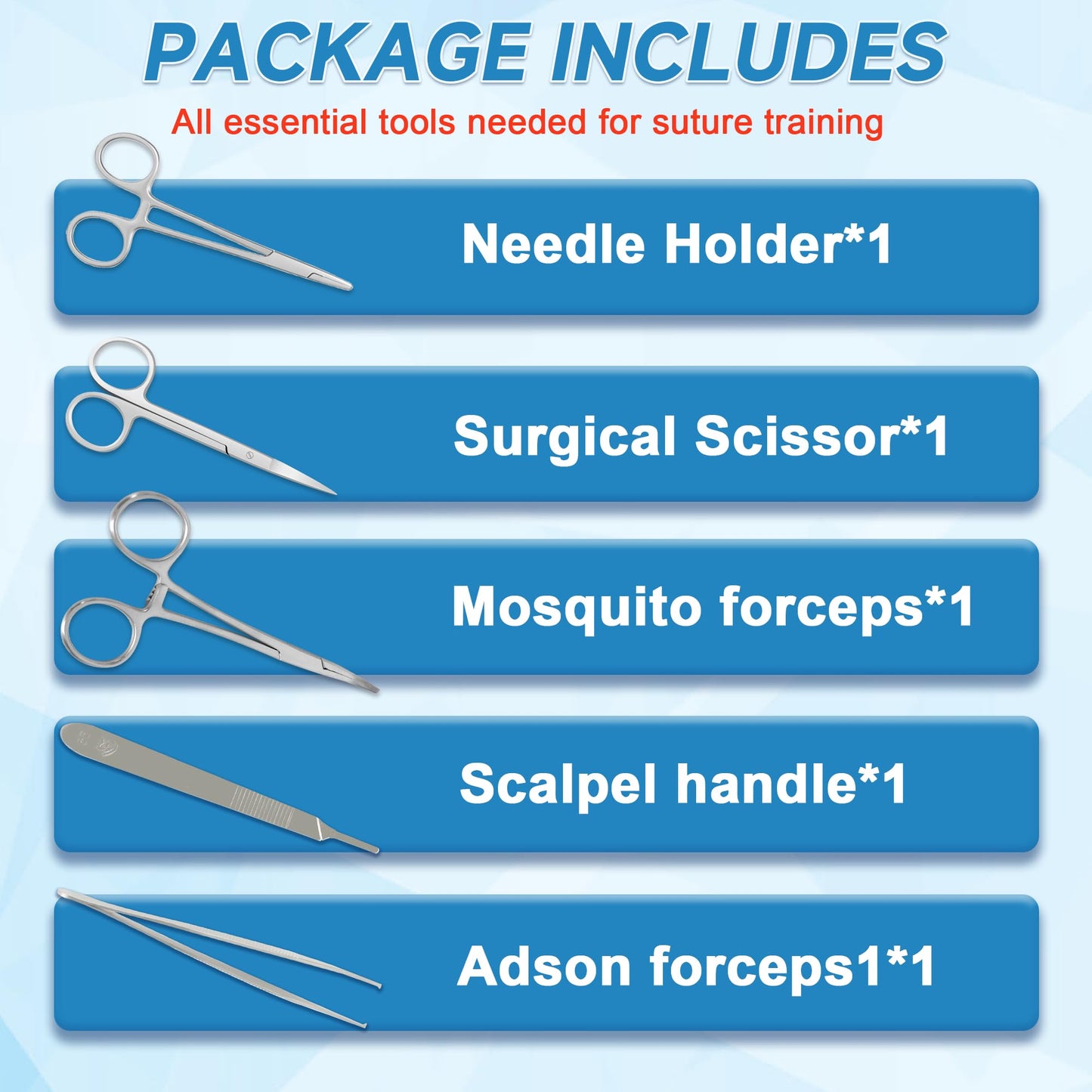 Spectabilis Suture Practice Kit for Medical Students, Silicone Pad Surgery Wounds Closure Suturing, Supplies for Vet Nursing Students Surgical Stitches Kits De Suturas Med School Essentials.