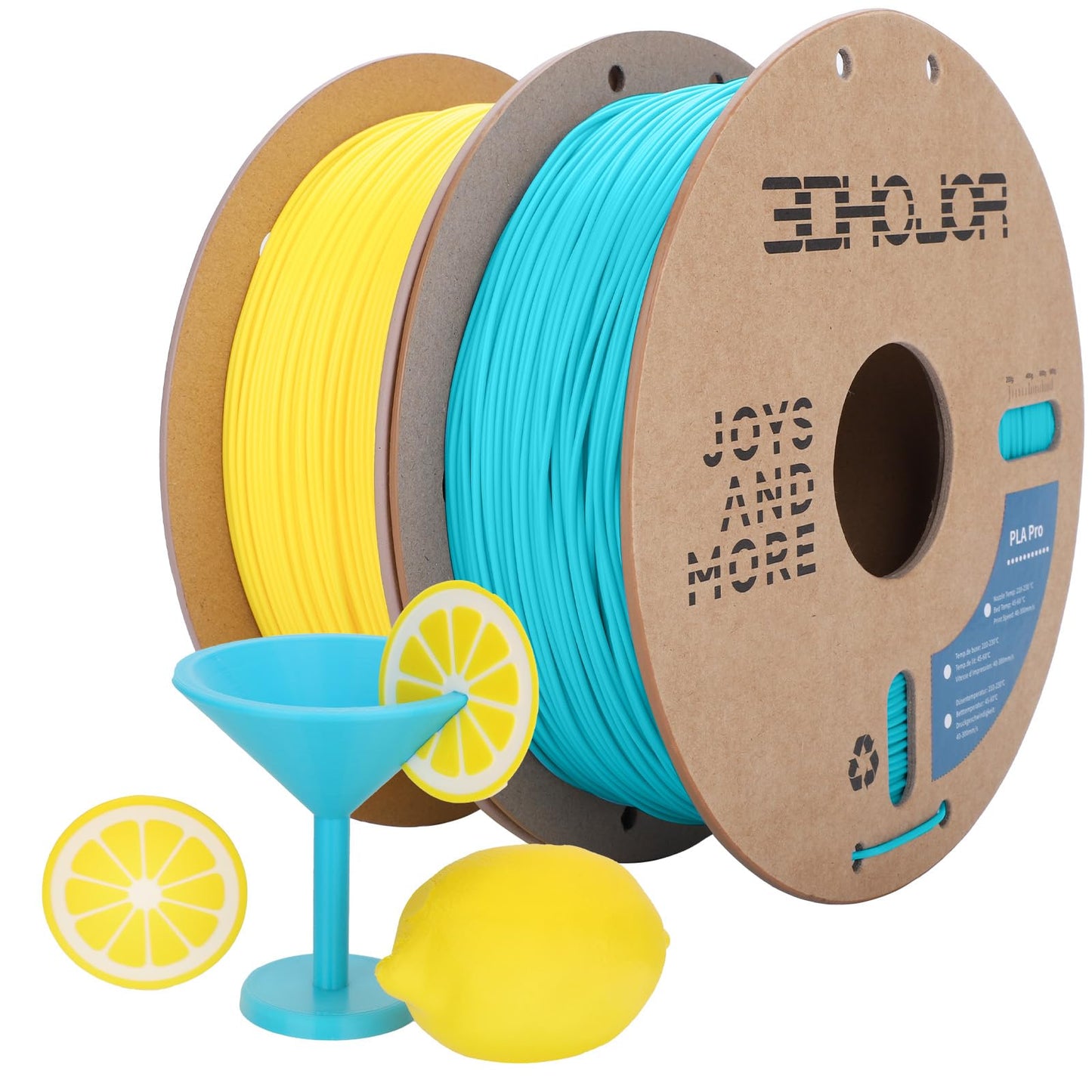 3DHoJor PLA Pro (Plus) Filament 1.75mm, 3D Printer Filament, 1kg*2 BundleCardboard Spool 3D Printing Filament, Dimensional Accur