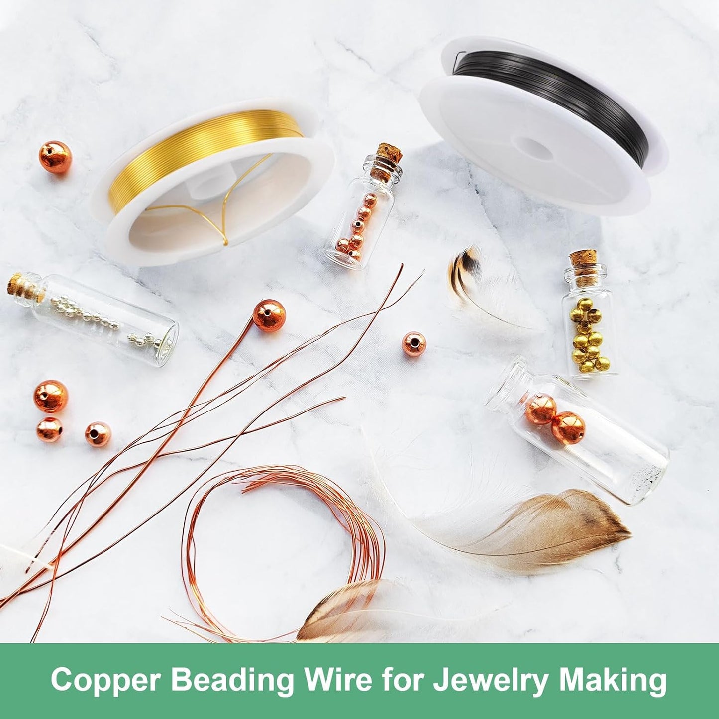 0.4 mm/26 Gauge Copper Wire for Jewelry Making, 30.2FT Copper Beading Craft Wire for Jewelry/Weaving/DIY Crafting/Planting, Color-Retaining [9.2M, Gold Tone]