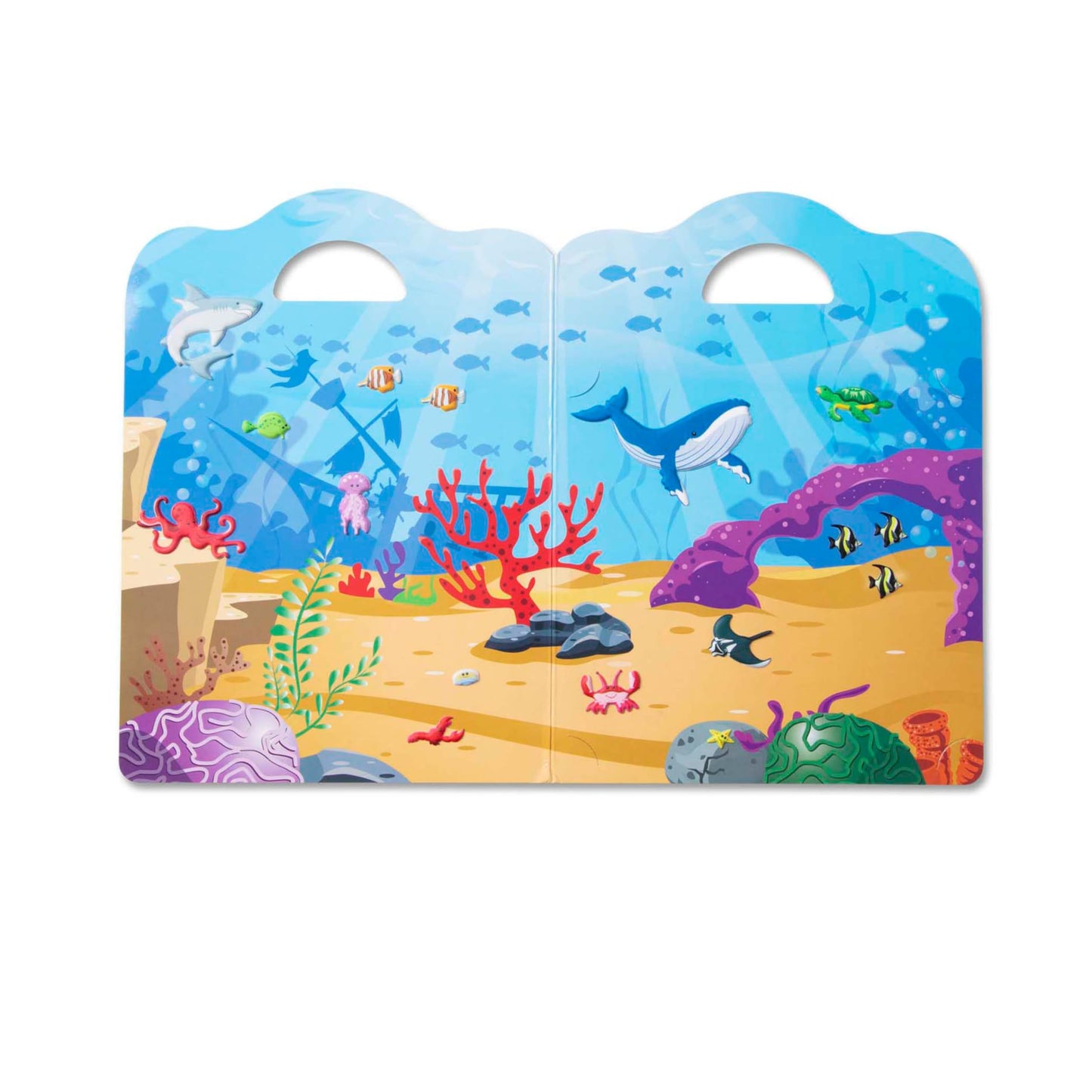 Melissa & Doug Ocean Puffy Sticker Play Set Travel Toy with Double-Sided Background, 40 Reusable Puffy Stickers