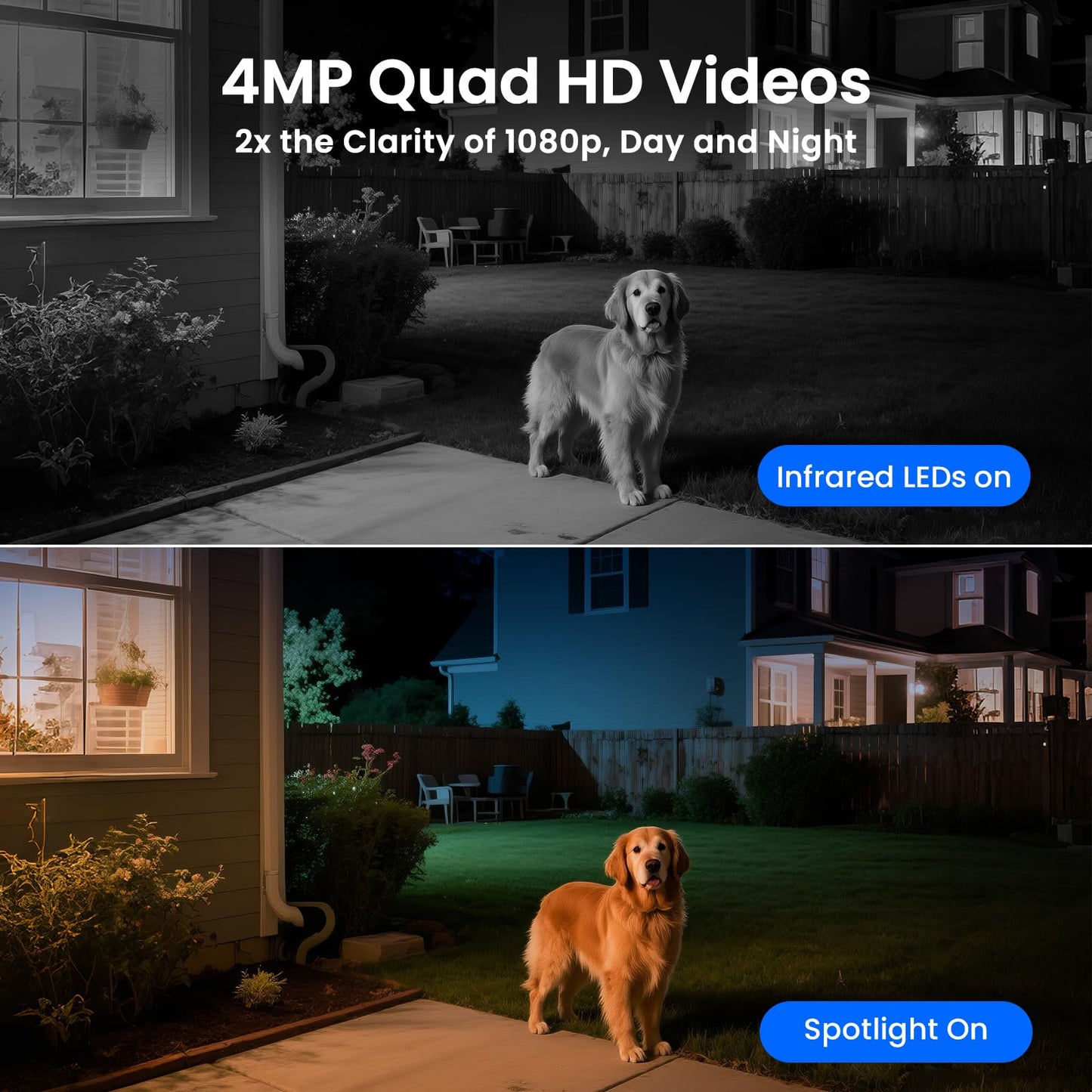 xmartO Solar Camera Outdoor Wireless, 4 PCs QHD 4MP PTZ AI Tracking Security Camera System with 4K 10CH Expandable WiFi NVR, All-Weather Solar Charge, 2-Way Audio, PIR Sensor, No Monthly Fee, 500GB