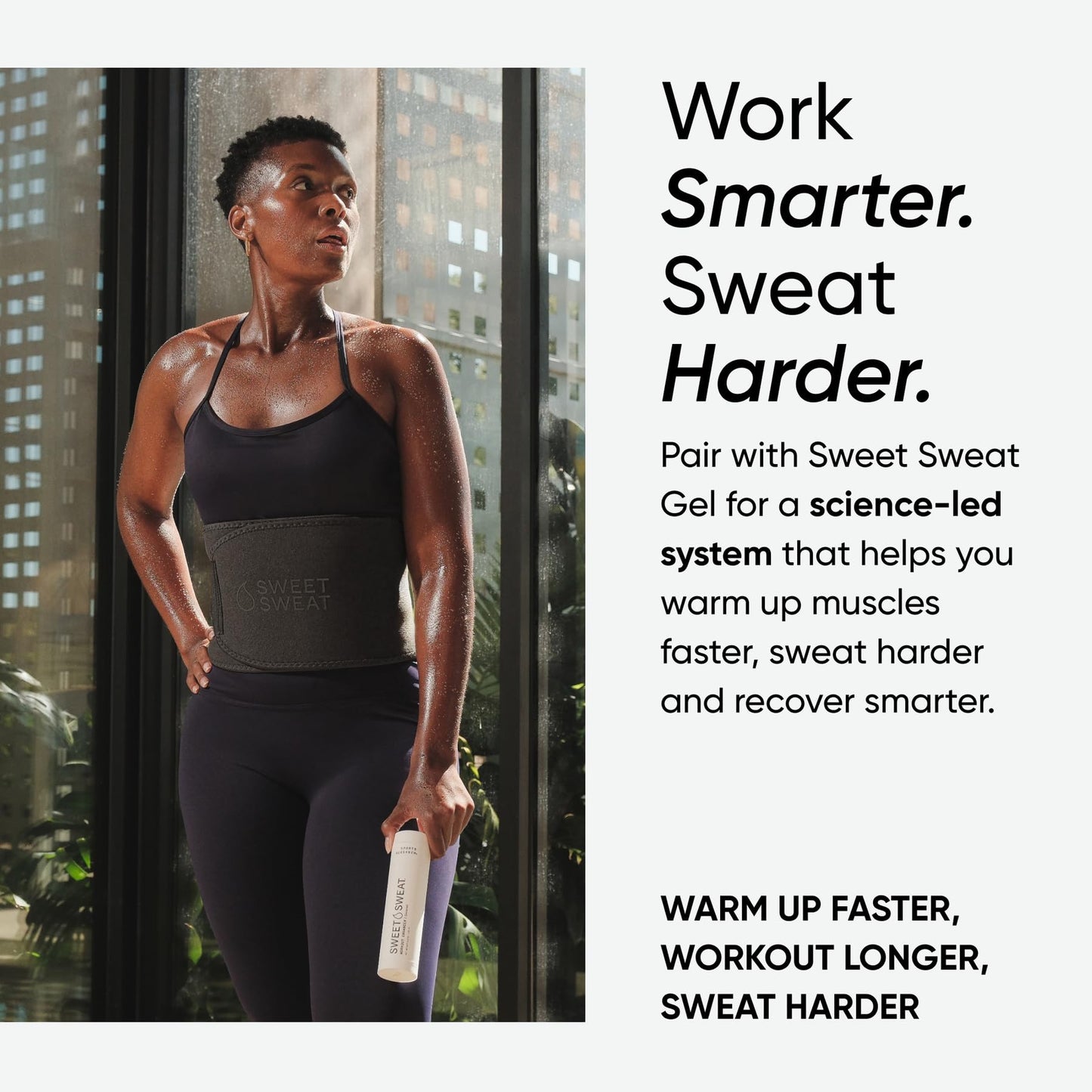 Sports Research Sweet Sweat Waist Trimmer (Core Series) - Premium Sweat Enhancing Fitness Band for Women & Men - Adjustable Fit · Latex-Free Neoprene - Matte Black, Medium