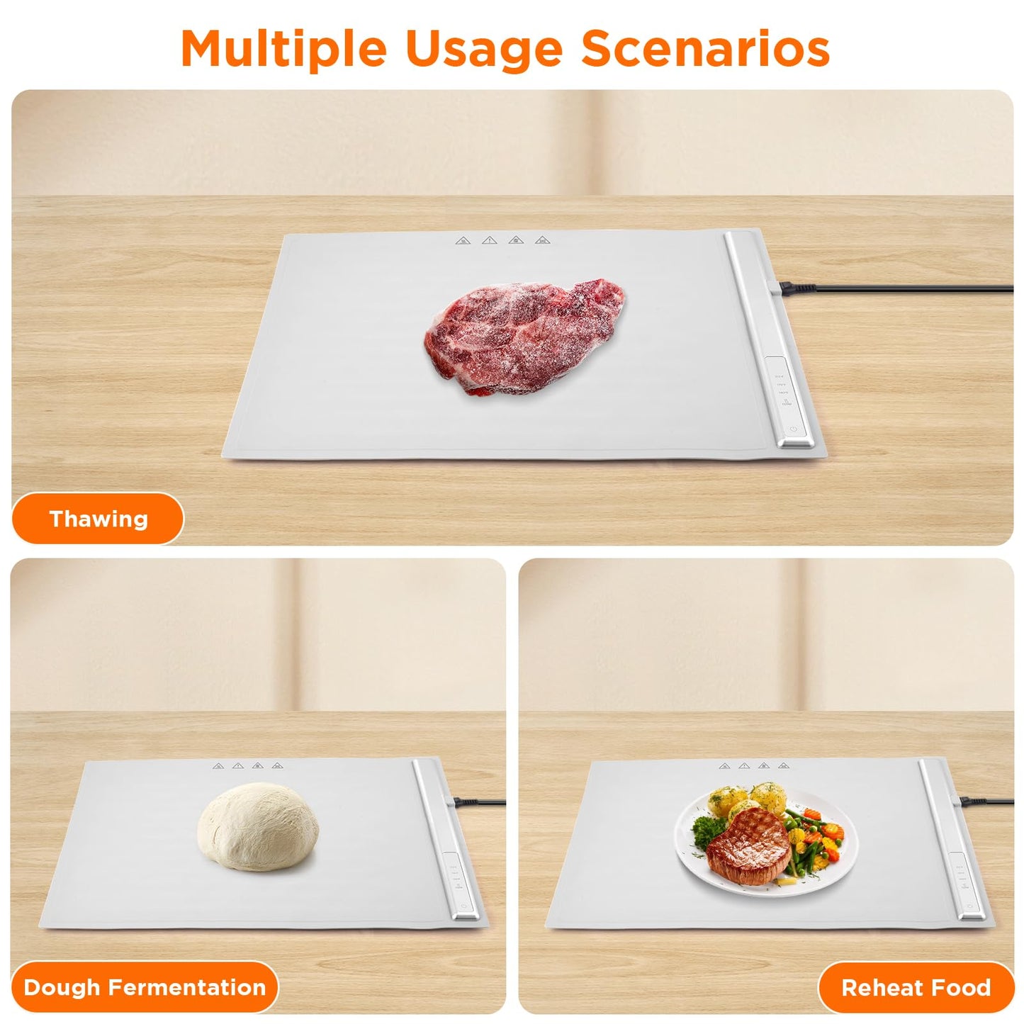 Warming Mat for Food, Food Warming Mat,White Elephant Gifts,Portable Electric Warming Tray for Food,with 3 Temperature Settings,Food Warmer for Buffet Party, Sabbath, Gatherings, Daily Use