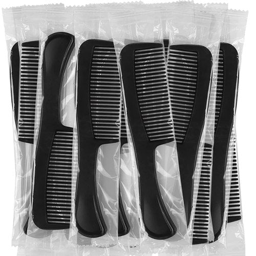 HQSLsund 500 pcs Combs PP Plastic Material, Individually Wrapped Bulk Combs For Homeless, Women, Kids, Hotel, Airbnb, Shelter, Charity (Black, 500)