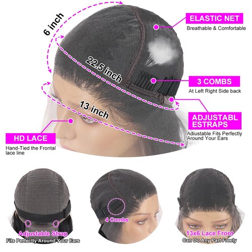 Profairsor 13x6 Lace Front Wigs Human Hair Straight 180% Density Glueless Human Hair Wigs for Black Women 13x6 Straight Lace Front Wigs Pre Plucked Lace Wigs 26 Inch