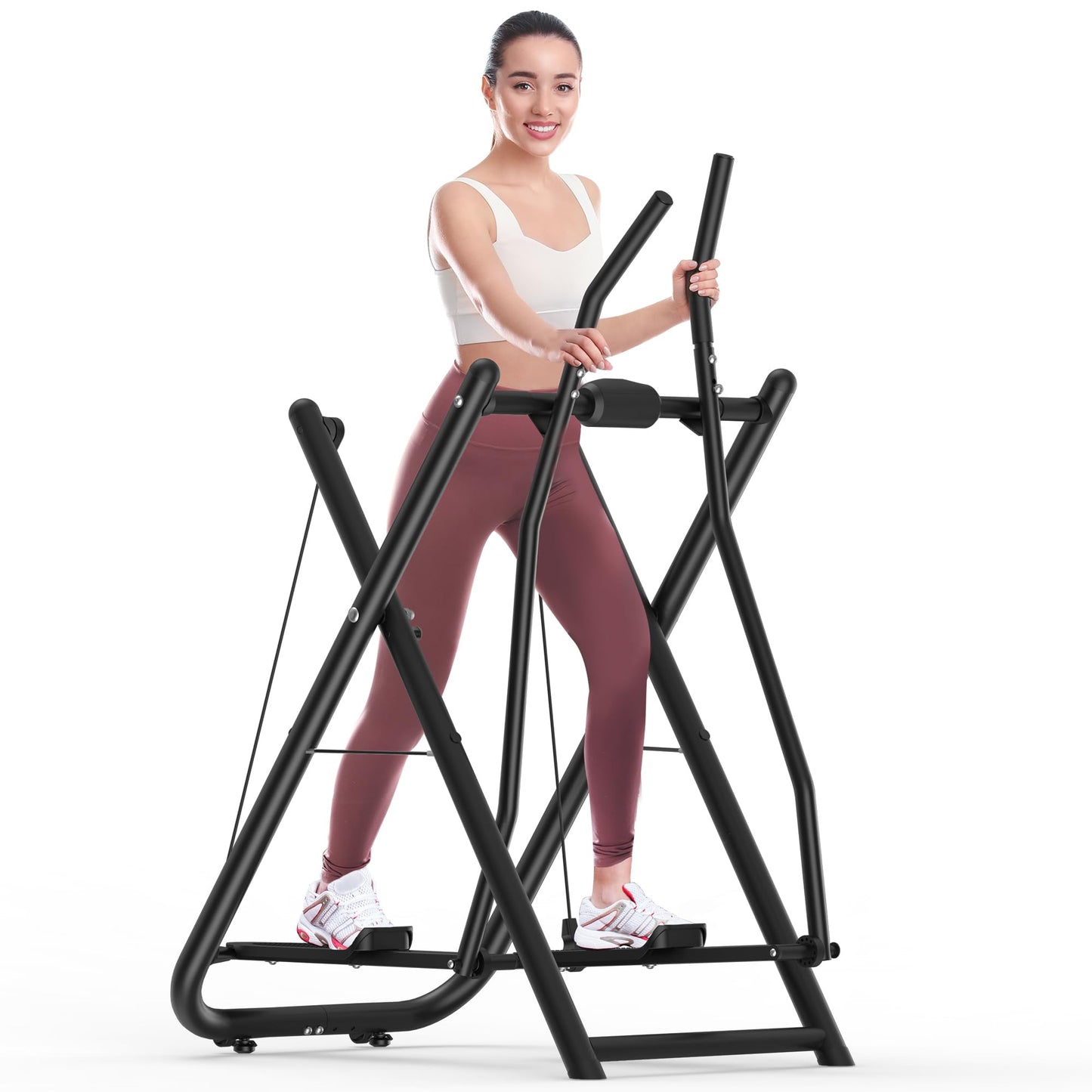FovemiG Air Walk Elliptical Glider Machine,Ellipse Machine for Home Cross-Training Arm/Leg Cardio Workout Equipment,Fully Assembled Low-Impact Design for Home Gym,600LBS Loading Capacity-New Version