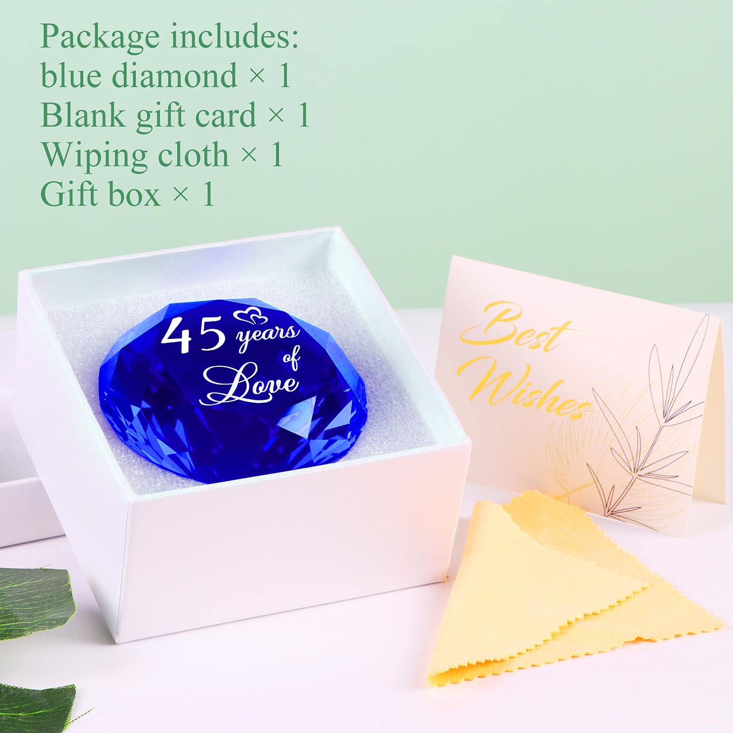 YWHL 45th Wedding Anniversary Sapphire Gift for Couple, 45 Years of Love Sapphire Wedding Keepsake for Parents