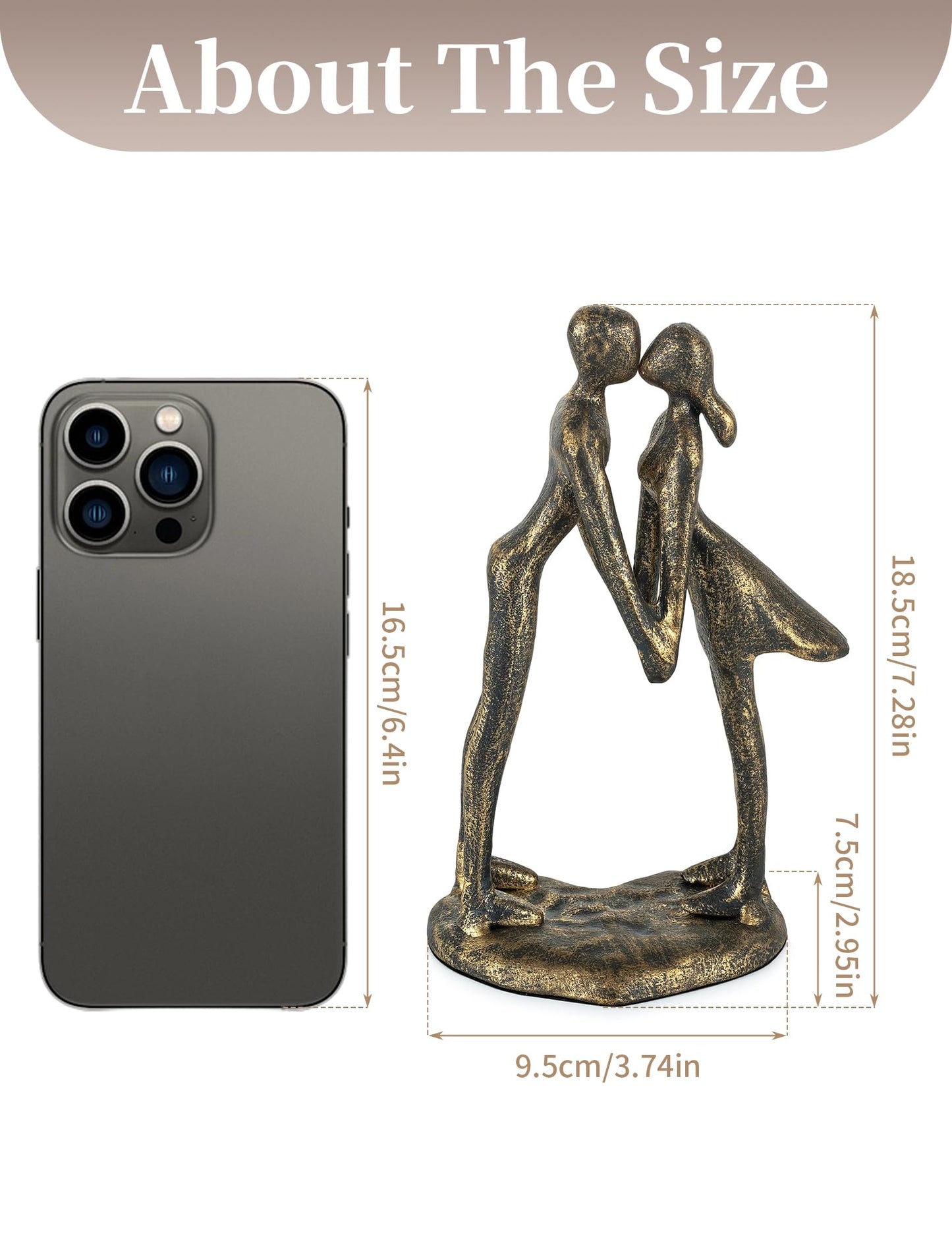 Sziqiqi 8th Anniversary Couple Gifts: 8 Year Anniversary Wedding Gifts for Him Her - 8th Wedding Gift for Husband Wife - Gift for Christmas Birthday Valentines Day Kissing Couple Figurines