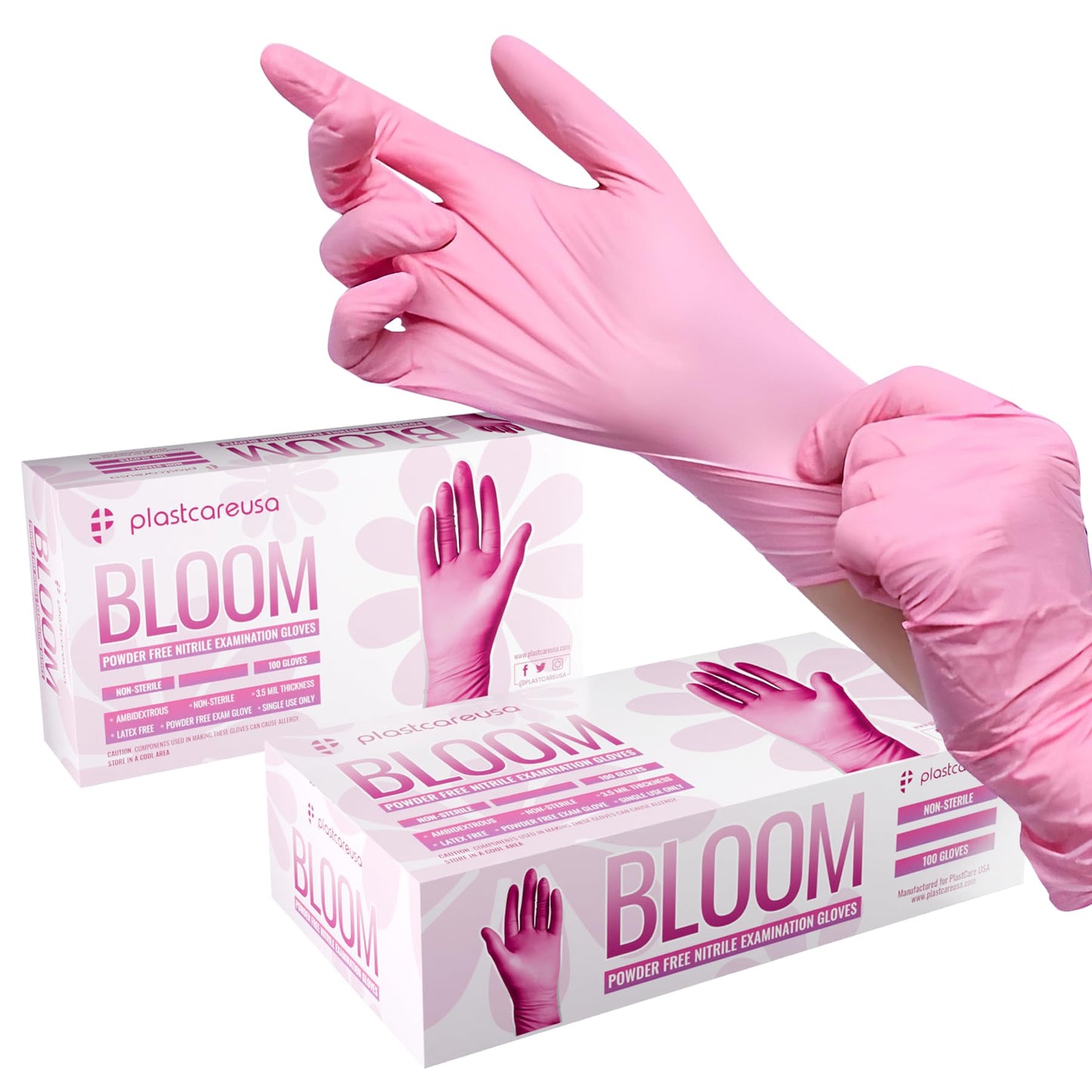 PlastCare USA 100 Small Nitrile Exam Disposable Gloves, Latex & Powder Free
