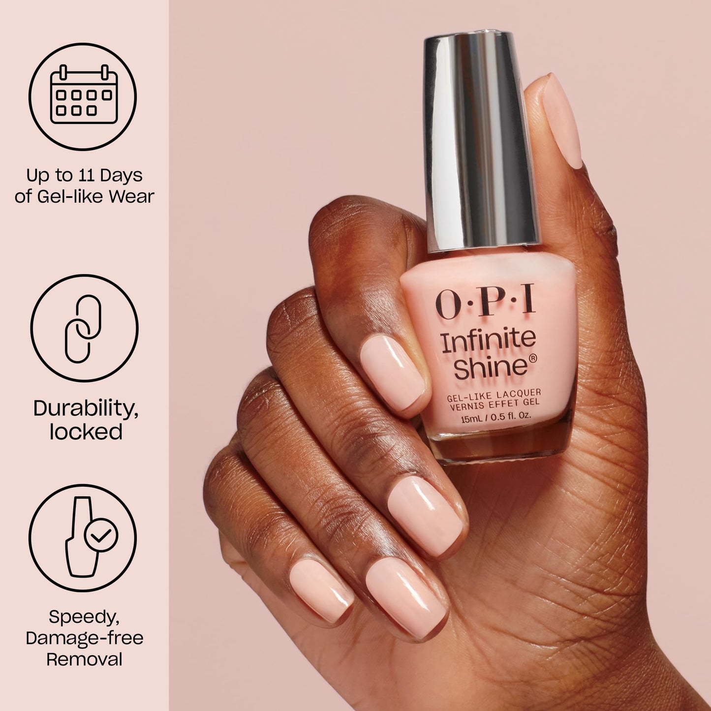 OPI Infinite Shine Its in Your Jeans | Opaque Blue Long Wear Gel Like Crme Nail Polish | Make 'Em Jelly! Collection | Summer 202