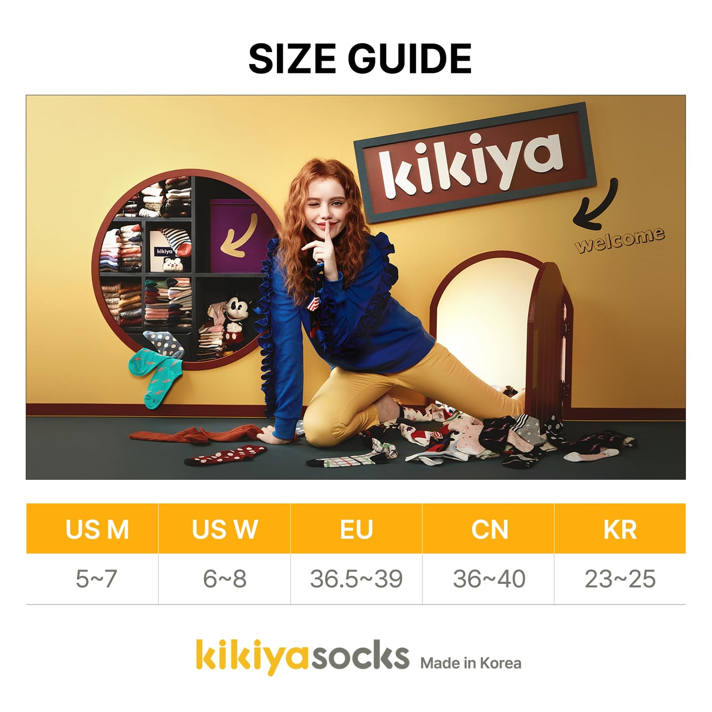 kikiya socks Women Cute Crew | 5 Pairs Cute Bear Character Graphic Print and Striped Designed White Black Ivory Brown Colored Daily Cotton Socks | Womens Ladies Girls Gift | Bear B