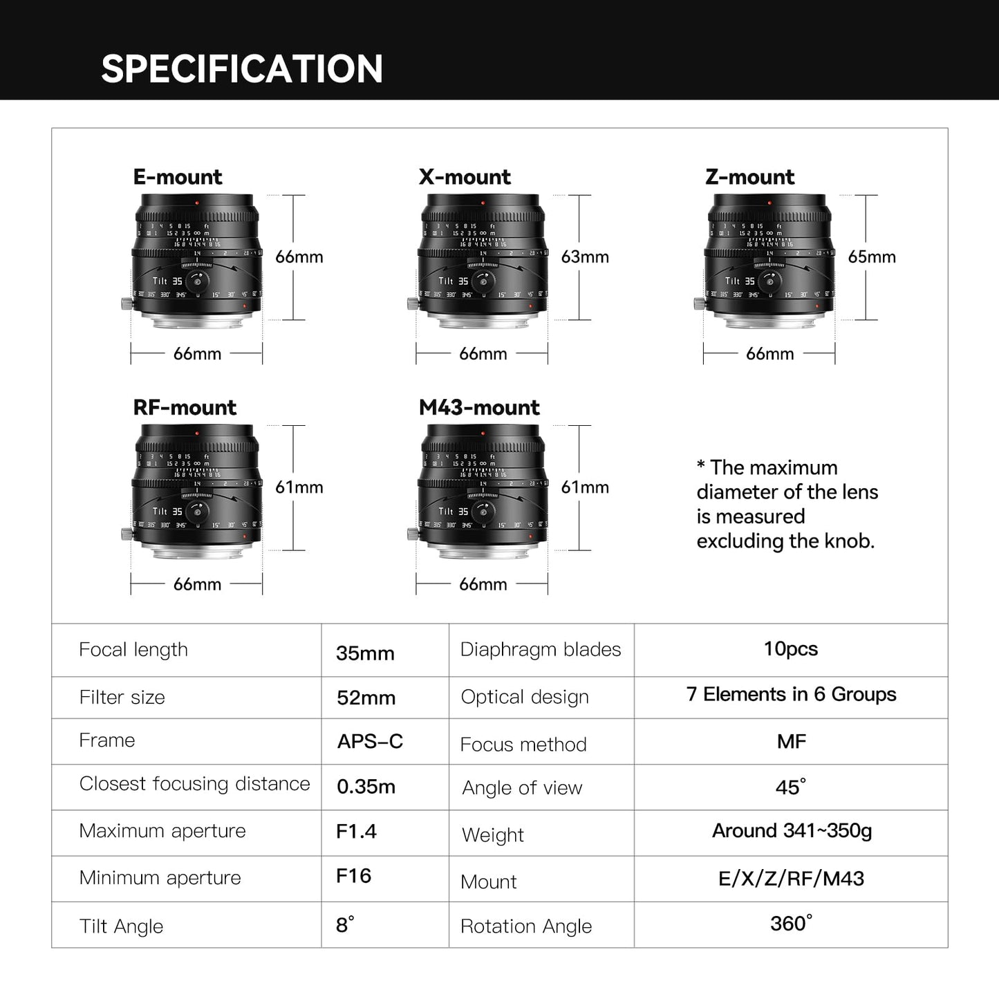 TTArtisan 35mm f1.4 Tilt Lens for M43 Mount, APS-C Manual Lenses Large Aperture Mirrorless Camera for MFT Mount G85 GX9 G7 GF9 GF8 GF7 Pen-F EPL9 EPL8 EPL7 E-M1 E-M5 E-M10 E-M10II E-M10IV