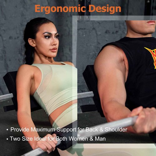 Plan4U Hip Thrust Back Pad for Squat Rack & Olympic Barbell Bar, Bench Press Back Pad, Versatile Space-Saving Workout Tilt-pad for Hip Thrust, Split Squat, Elevated Push-ups Glute Bridge Large