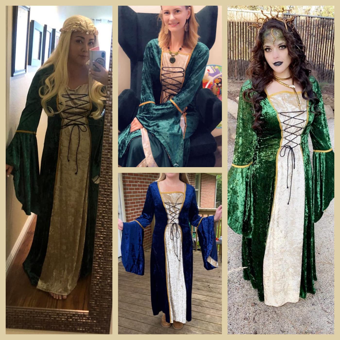 YEAXLUD Womens Renaissance Medieval Costume Dress Lace up Irish Over Long Dresses Cosplay Retro Gown S-5XL (M, Wine Red)