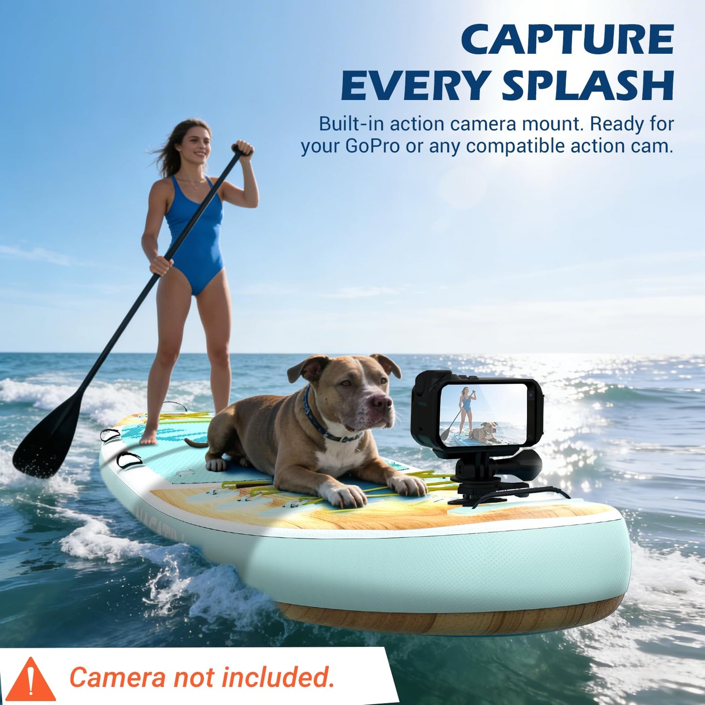 NACATIN Inflatable Stand Up Paddle Board for All Skill Levels, 10'6'' SUP Board for Adults with Non-Slip Deck, Full SUP Accessories & Kayak Seat, Great Stability for Lake, Ocean, Yoga & Fishing