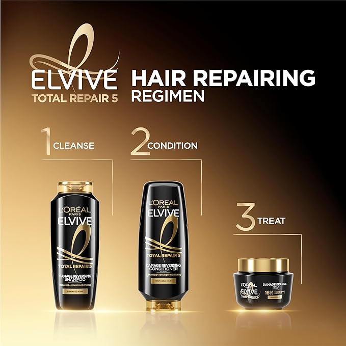 L'Oreal Paris Elvive Total Repair 5 Damage-Erasing Balm with Almond and Protein, 8.5 Ounce (Packaging May Vary)