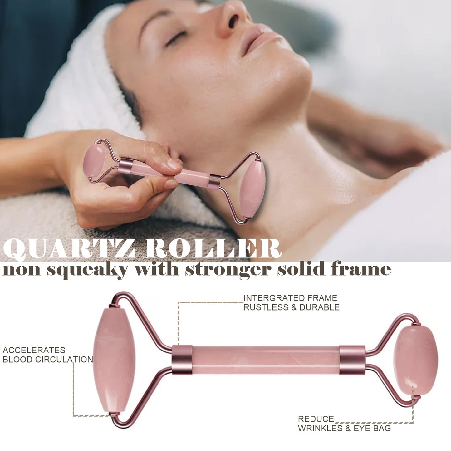 Ao Yee ZGL Gua Sha Facial Massage Tool and Roller Set, Facial Massager for Face, Neck, Arms, Eyes, Reduce Puffiness, Improve Wri