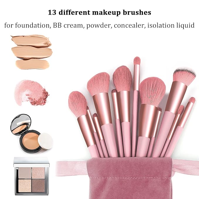 Makeup Brushes 22 Pcs Makeup Kit,Foundation Brush Eyeshadow Brush Make up Brushes Set (Pink, 22 Piece Set Large)