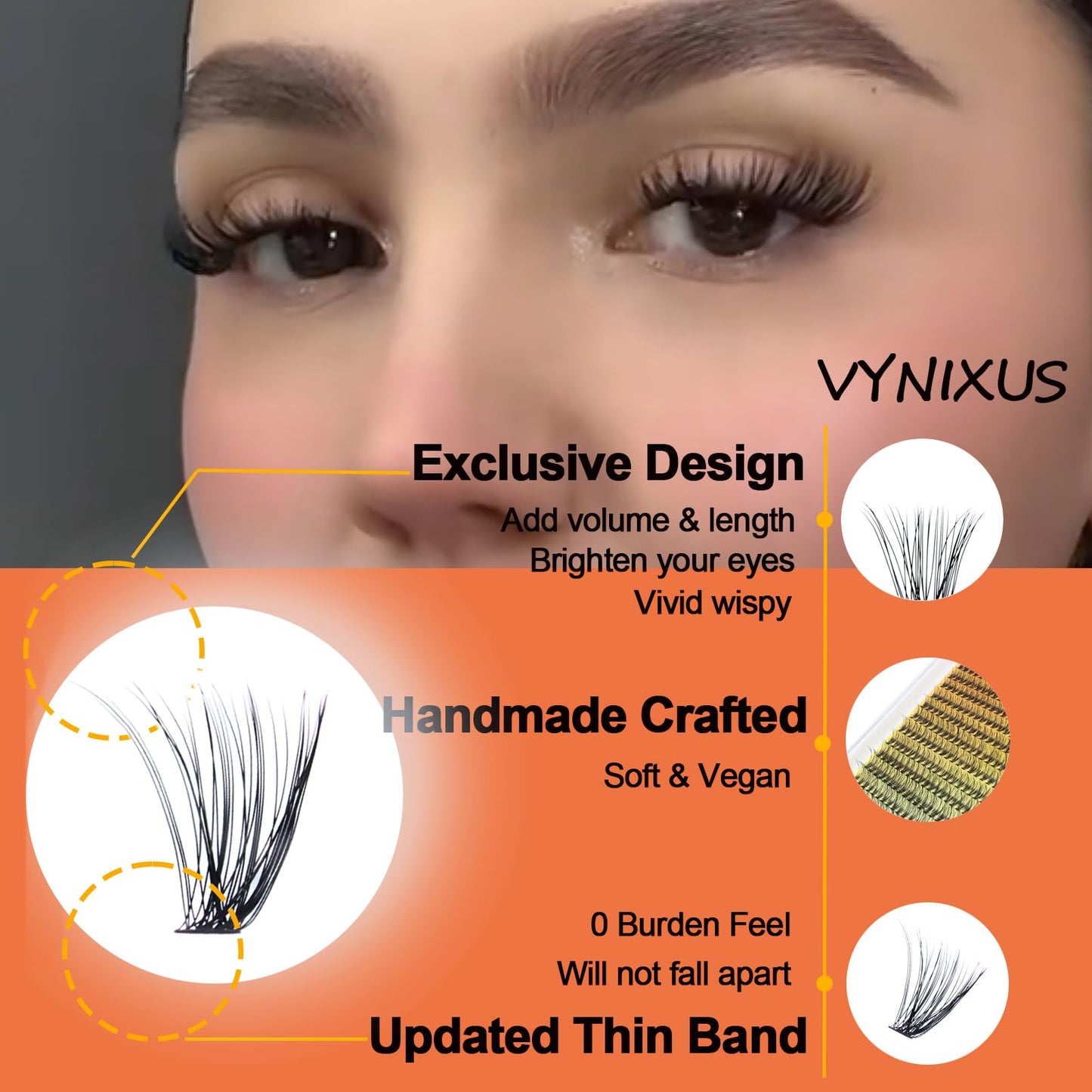 Lash Clusters Kit DIY Lash Extension Kit Eyelash Clusters with Lash Bond and Seal Waterproof Lash Glue Remover Tweezers Brush Cl