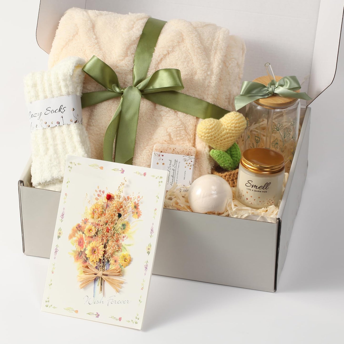 Get Well Soon Gift Baskets for Women, Self Care Gifts for Women Birthday after Surgery Cancer Care, Thinking of You Chemo Care Package Feel Better Encouragement Comfort Gift Box