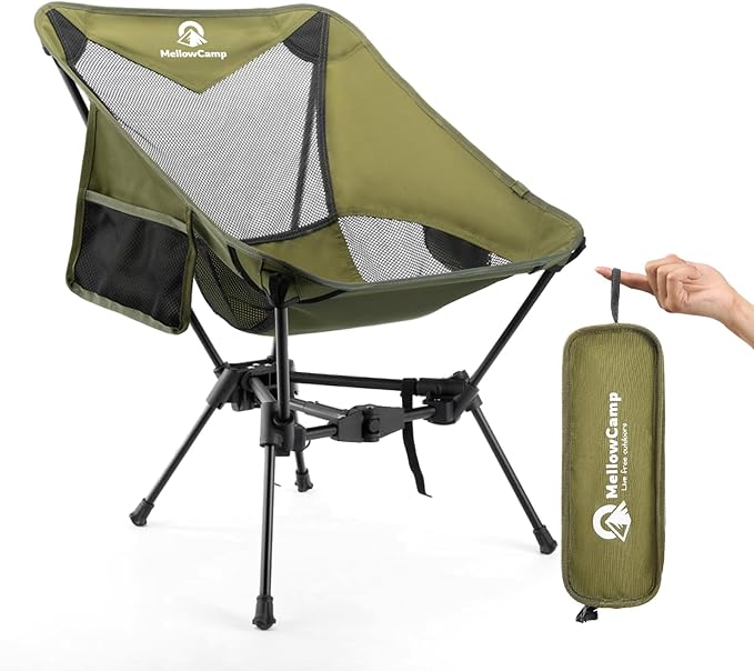 MellowCamp Camping Chair, Ultralight Folding Backpacking Hiking Chair, Compact Portable for Hiking, Camping, Backpacking, ...