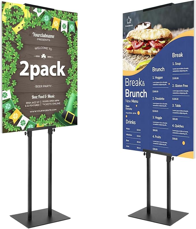 STANDNEE 2PACK Poster Stand Adjustable Poster Holder Stand, Foam Board Stand for Display, Heavy Duty Pedestal Sign Holder,...