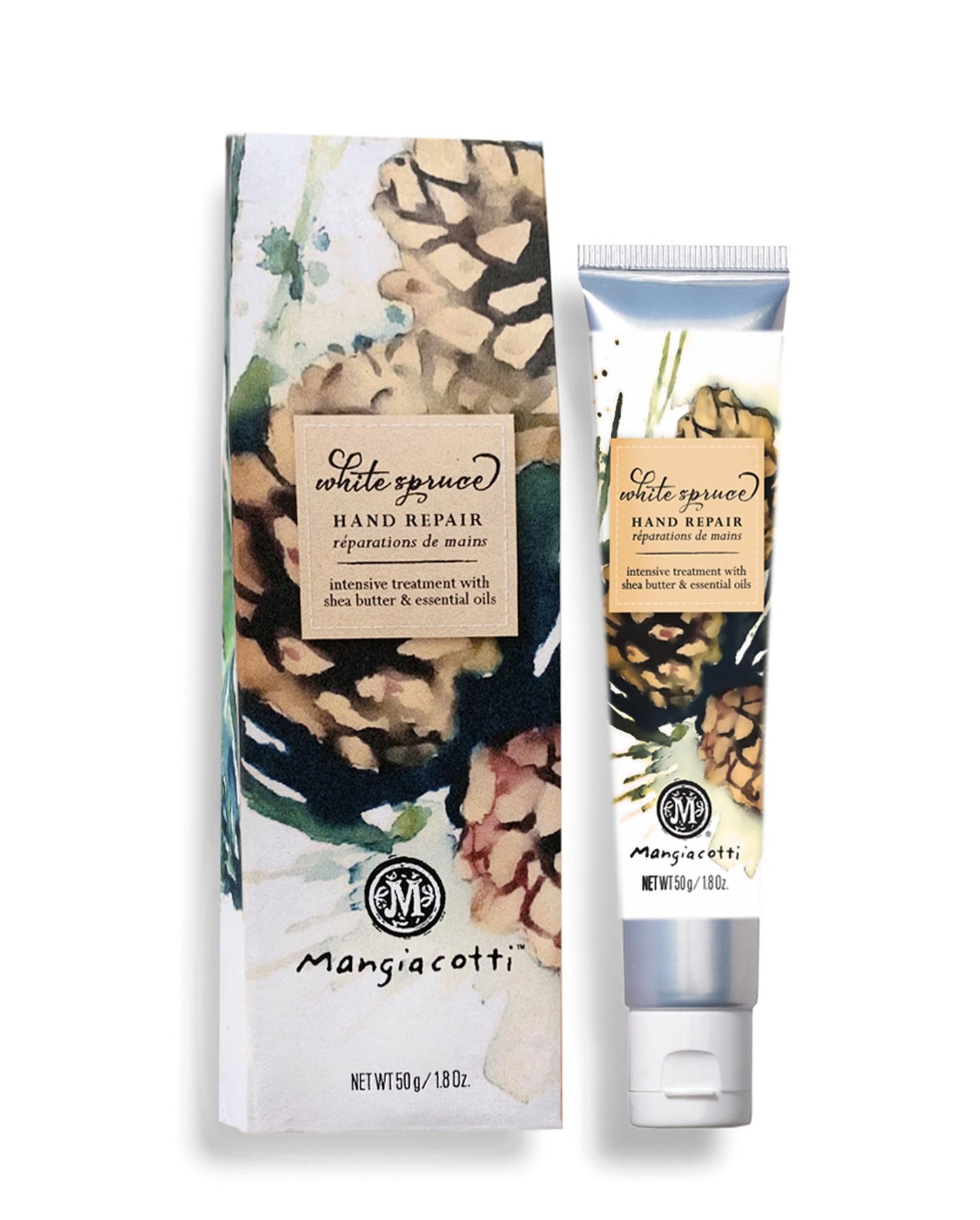 Mangiacotti Hand Repair Cream - Shea Butter & Chamomile, Fast-Absorbing Moisturizer for Dry Hands, Made in USA, 1.8oz, White Spr