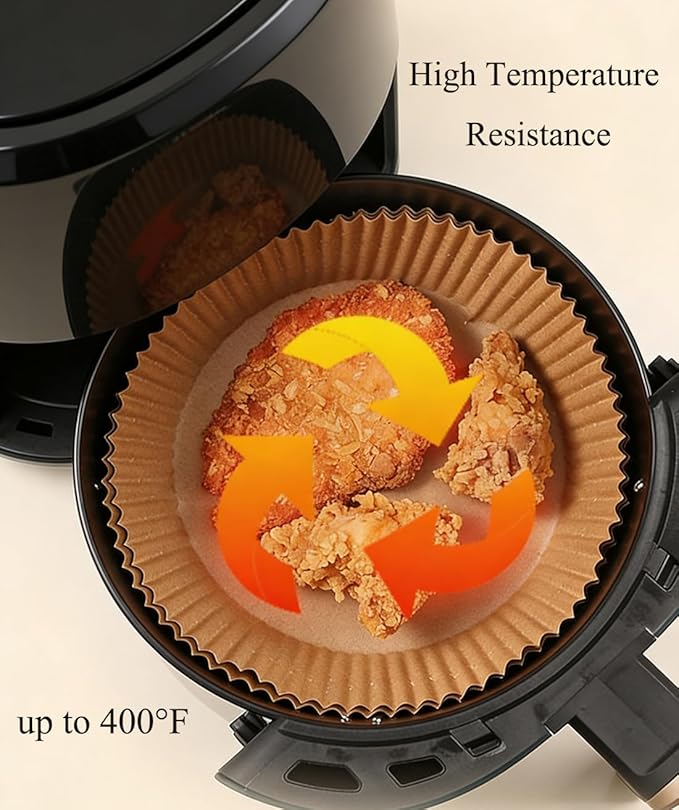 Air Fryer Liners Disposable Round for Ninja,150 pcs Food Grade Parchment Baking Paper for 5-8 QT,Non-stick&Oil-proof for Baking Roasting Microwave (8inch,Round)