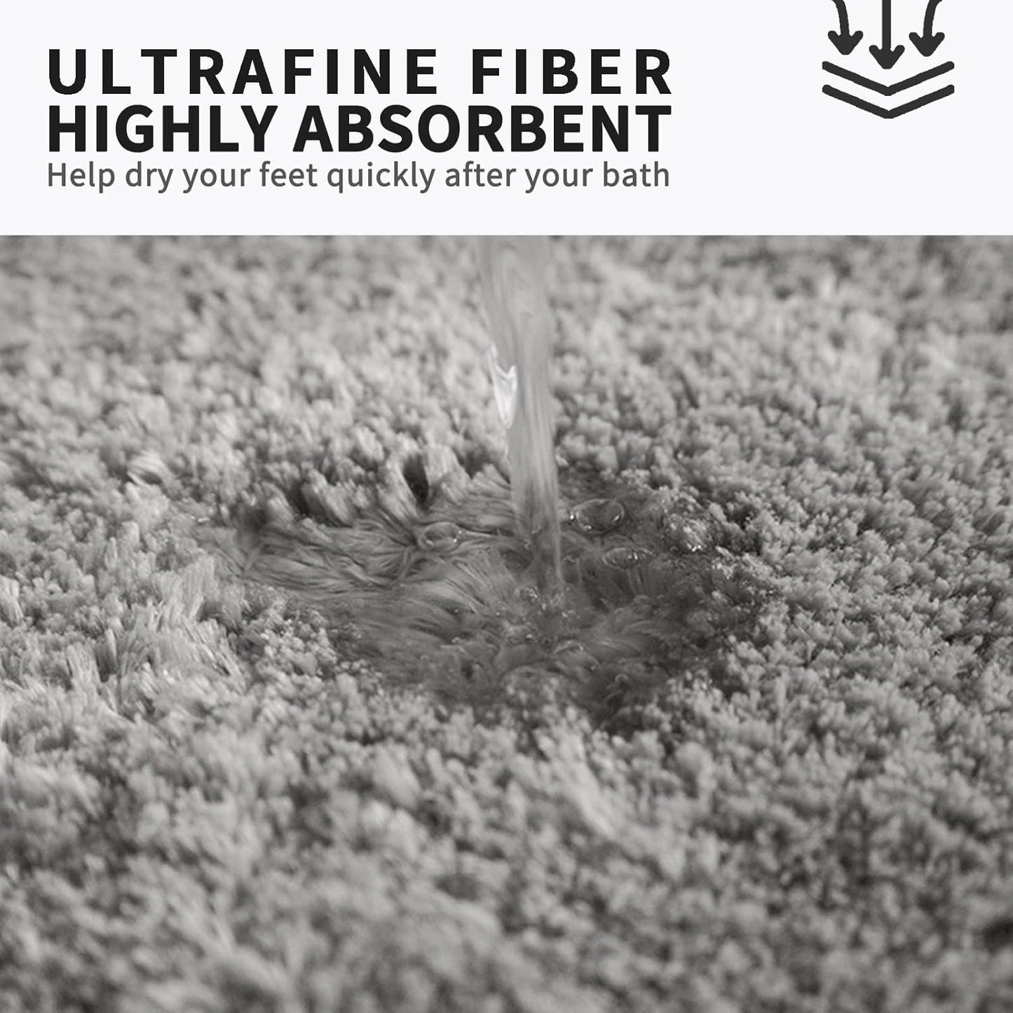 FIFU Bathroom Runner Rug 24" W x 60" L, Bath Mats for Bathroom, Bedroom & Kitchen, Non-Slip Rubber Latex Backing, Comfort & Soft Shower Bathmat & Carpet for Sink, Home & Hallways, Silver Gray