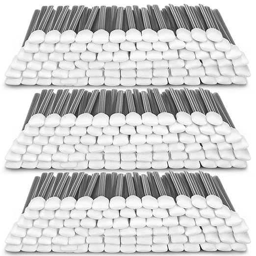 Dunzy 300 Pcs Foam Cleaning Swab Stick 5.12" Blue Square Rectangle Sponge Tip Swabs for Solvent Format Inkjet Printer Optical Equipment (300 Pcs,Grey)