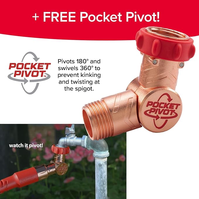 Pocket Hose Copper Head Expandable Garden Hose 50 ft with Pocket Pivot, No Tangles, AS SEEN ON TV, 360° Swivel, Tri-Tex Tubing, Force Field Jacket, Lead-Free, No-Kink, Anti-Burst w/APT