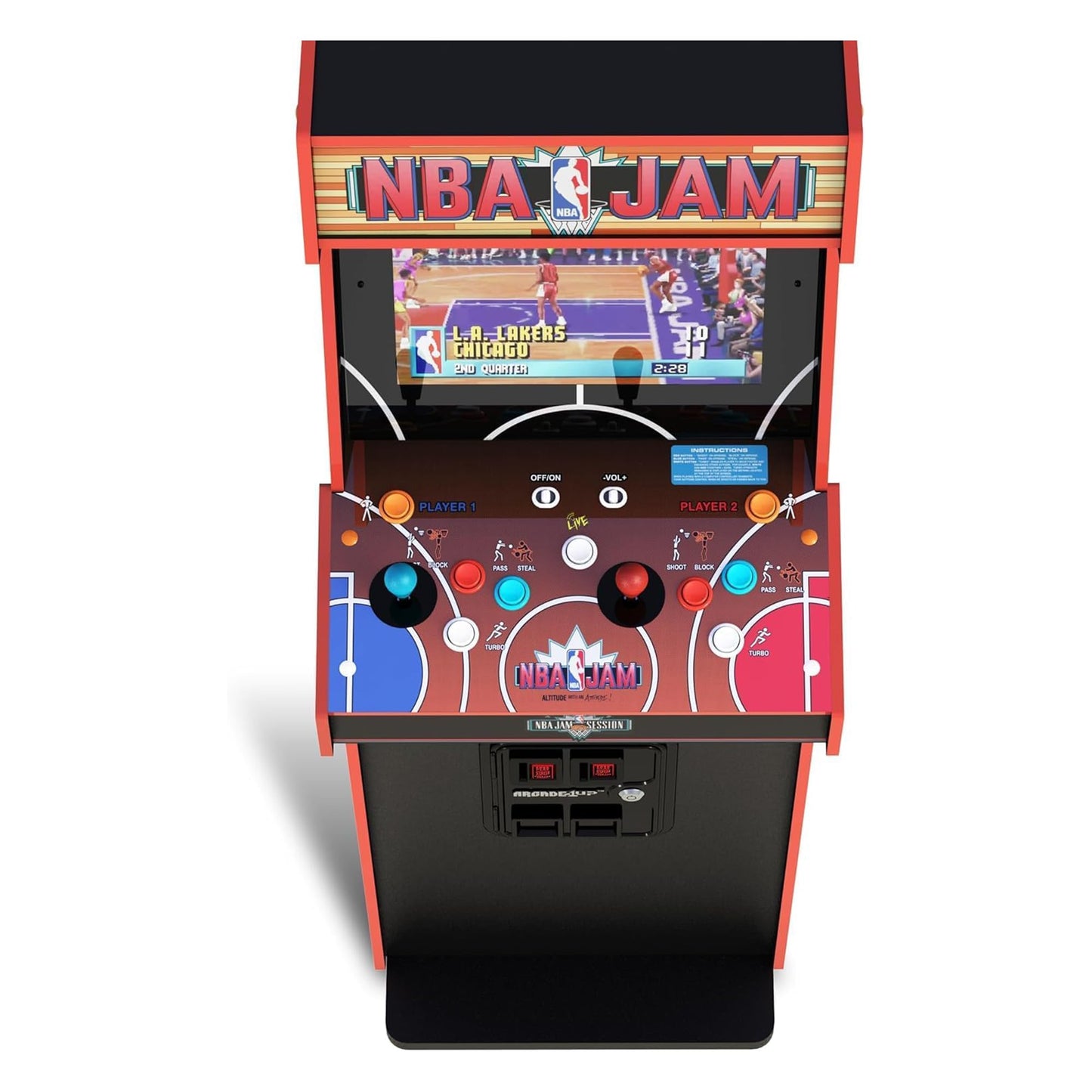 ARCADE1UP NBA Jam Deluxe 2-Player Control Panel Arcade Machine, Built for Your Home, 5 Foot Tall Cabinet with 3 Classic Games