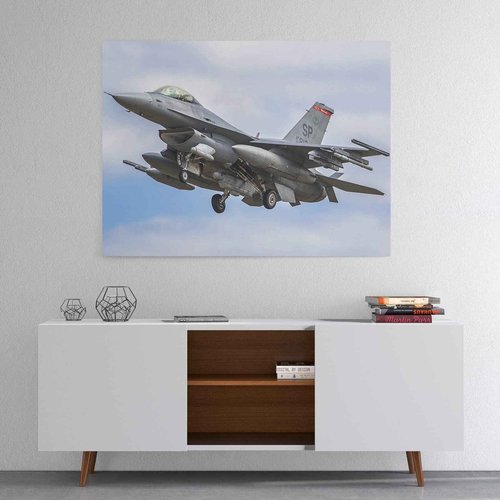 MGSBCXN F-16 Fighter Airplane Canvas Wall Art Prints F-16 Fighting Falcon Fighter Jet Poster Aviation Wall Art Decor U.S Air Force Picture Artwork Military Plane Decoration for Room - 28x40 Inches