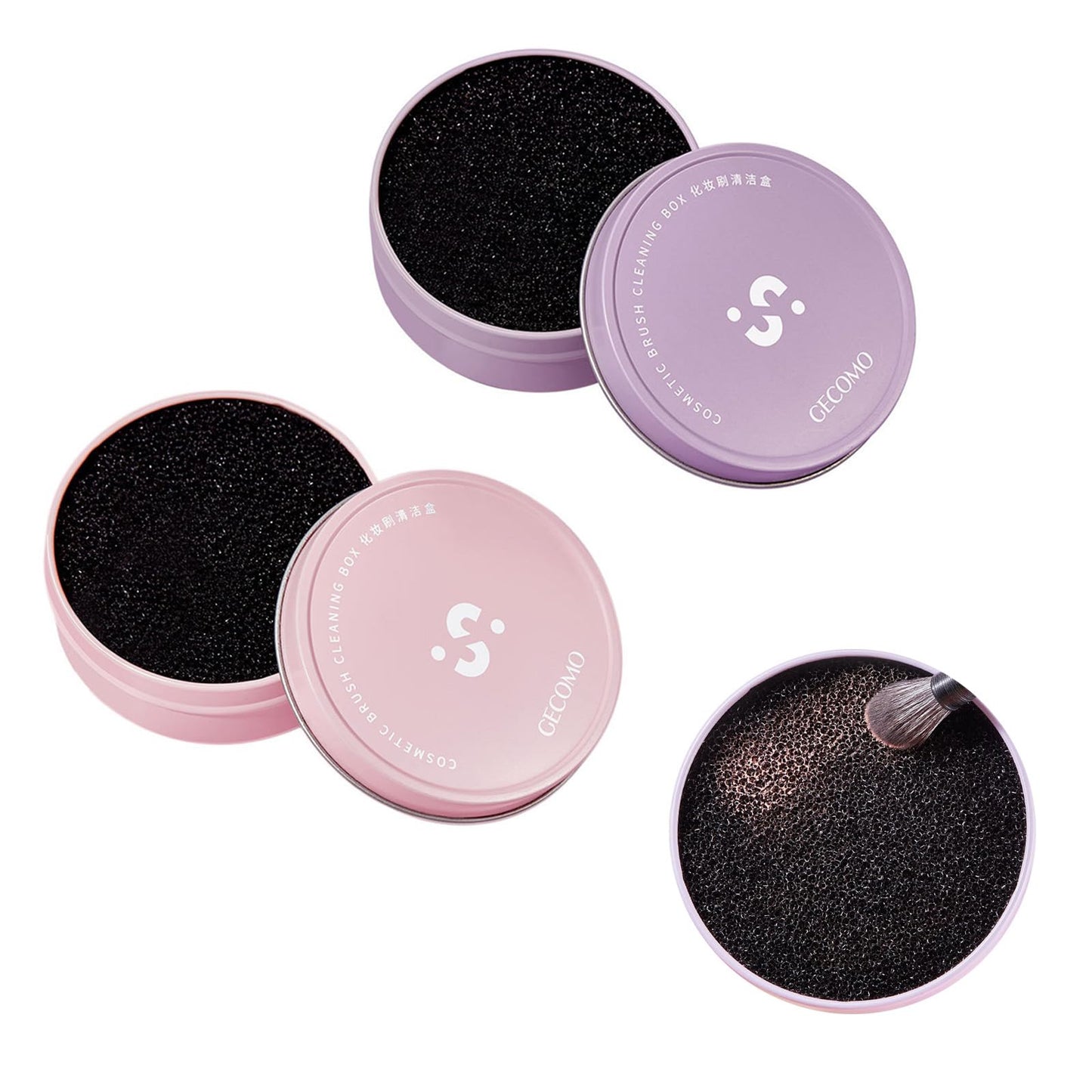 2 Pack Makeup Brush Cleaner Dry Sponge to Remove Eyeshadow Blush Powder Brush Color Change Clean Quickily and Easily Portable fo