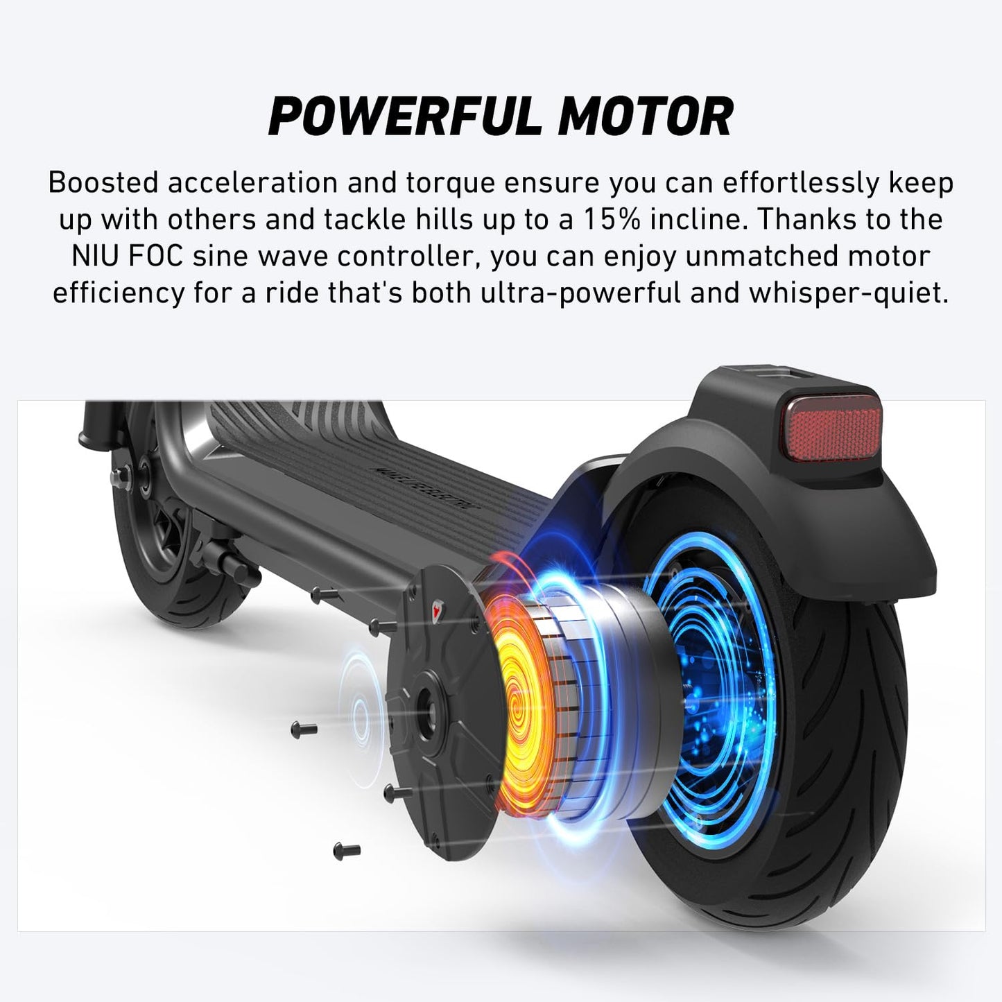 NIU K100F Electric Scooter for Adult - w/Suspension, Foldable Handlebar, Peak 600W, 18 Max Miles, Top 17.4 MPH, 9.5×2.3'' Tires, Folding Portable Lightweight E-Scooter for Daily Commute