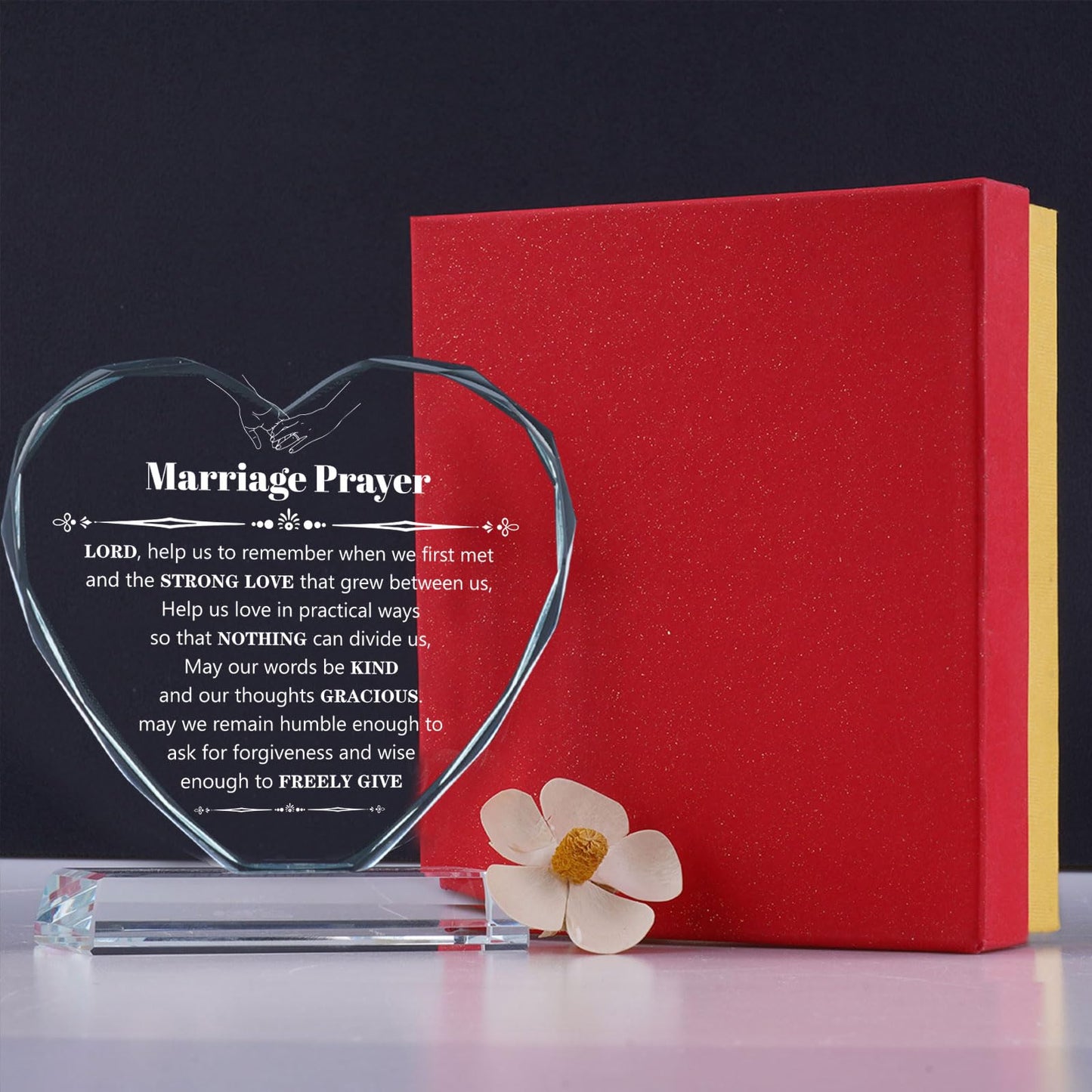 Wedding Gifts for Couples 2025, Marriage Prayer Plaque, Unique K9 Crystal with Inspiring Quotes, Anniversary Wedding Gifts for Couples, Newlywed Mr and Mrs Gifts.