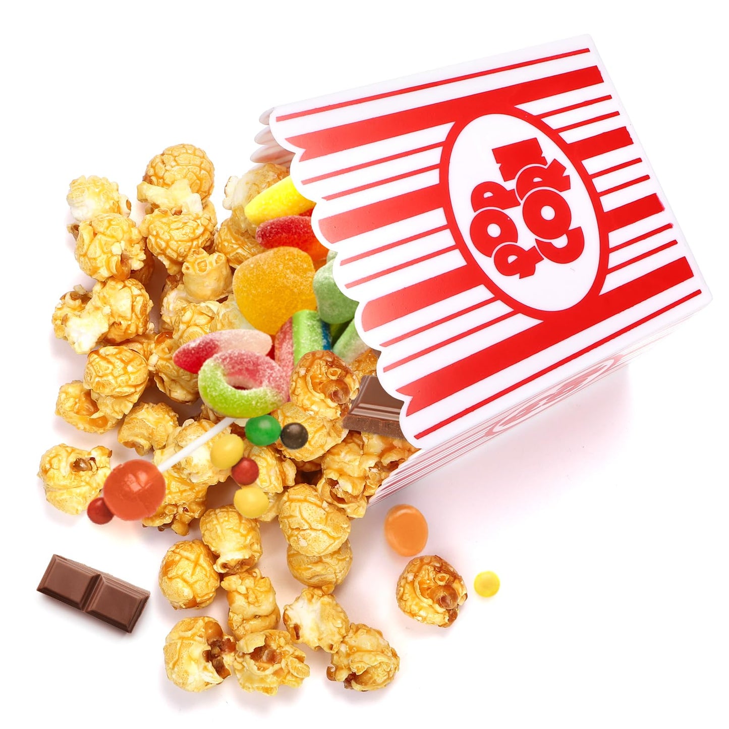 Tebery 30 Pack Plastic Open-Top Popcorn Boxes Reusable Popcorn Containers Bucket Tub - 3.75" Tall x 3.75" Square