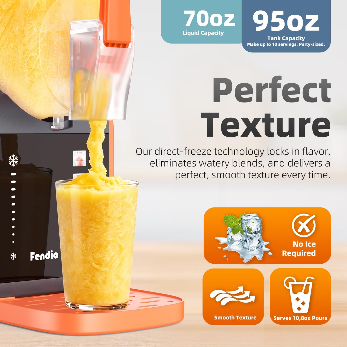 Max 95oz Slushie Machine with 6 Smart Presets, No Ice Needed Frozen Drink Maker for Home, Quick 30-Min Freeze for Slush, Margaritas, Smoothies, Ice Cream & More, Large Capacity Party Slushy Maker
