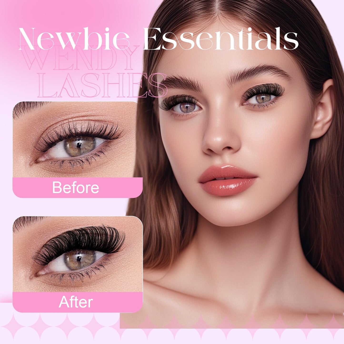 DIY Lash Extension Kit 80D Wispy Lashes 280PCS D Curl 10-18mm Individual Cluster Lashes Kit Includes Lash Bond and Seal,lash Twe