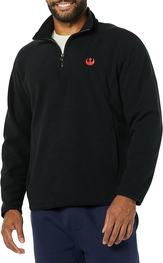 Amazon Essentials Disney | Marvel | Star Wars Men's Polar Fleece Quarter-Zip Mock Jackets