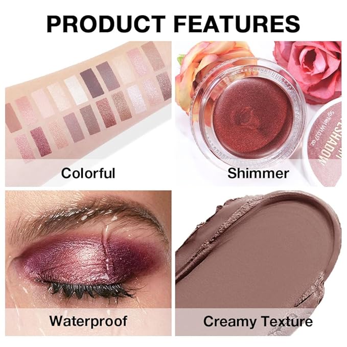 Single Nude Cream Eye Shadow,Stone Matte Natural Monochrome Eyeshadow Palette,Waterproof,Long Lasting Naturing-Looking,Vegan & Cruelty-Free,22