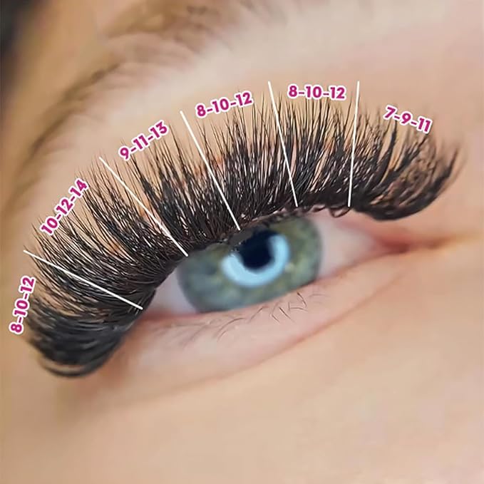 Eyesy Lash 500 Camellia Promade Fans - 5D 0.07 Size 12-14-16mm Curl D - Natural Premade Lash Fans for Eyelash Extensions 3 Lengths in 1 Loose Pre Made Eyelash Create Depth, Texture, Layer, Volume