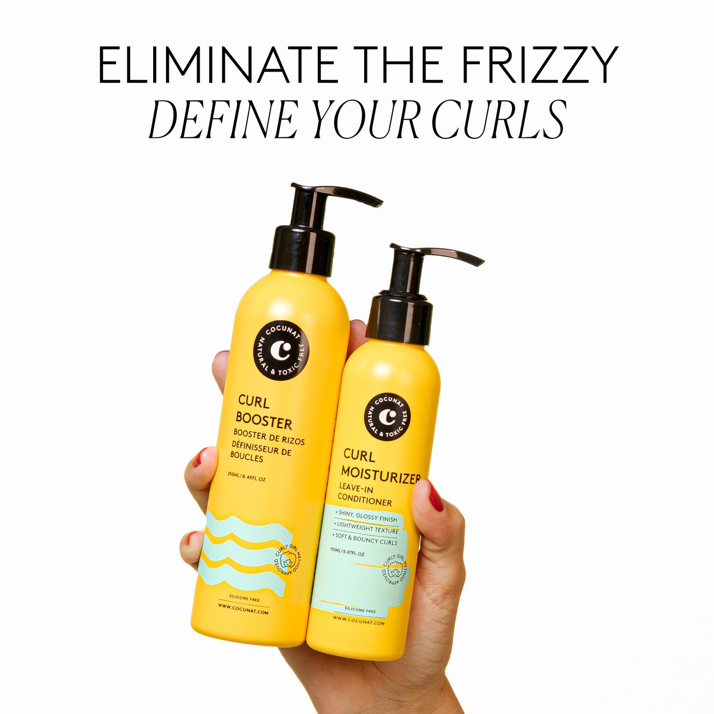COCUNAT - Curly Method - Curly Hair Gel and Conditioner for Perfect Curls in 2 steps - Leave-in Moisturizer + Curl Booster - Moi