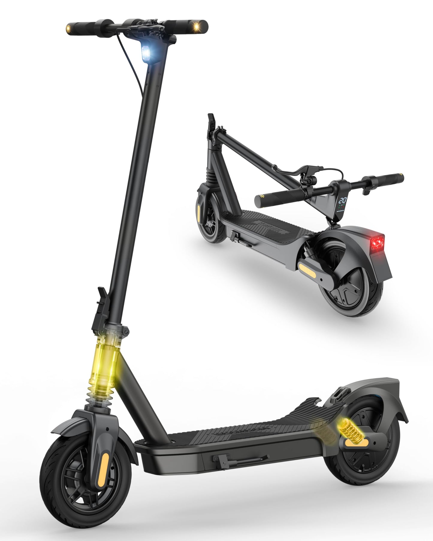 Electric Scooter for Adults 750W /1000W, 20MPH, 32/40 Miles Adult Electric Scooters with Long Range, 10" Tire Motorized Scooters, Foldable E-Scooter Commuter with App, Dual Suspension